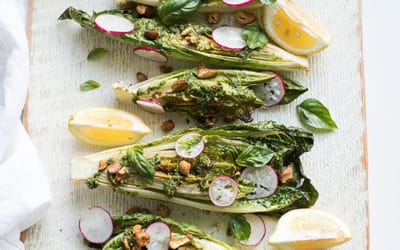 Grilled Romaine Salad with Green Dressing